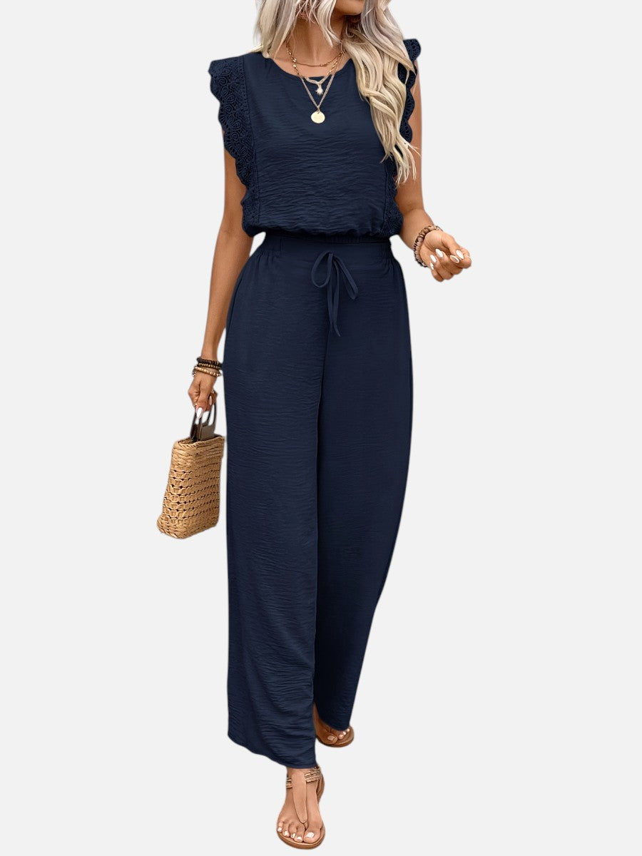 Women’s Two Piece Outfit Set – Relaxed Top & Wide Leg Trousers