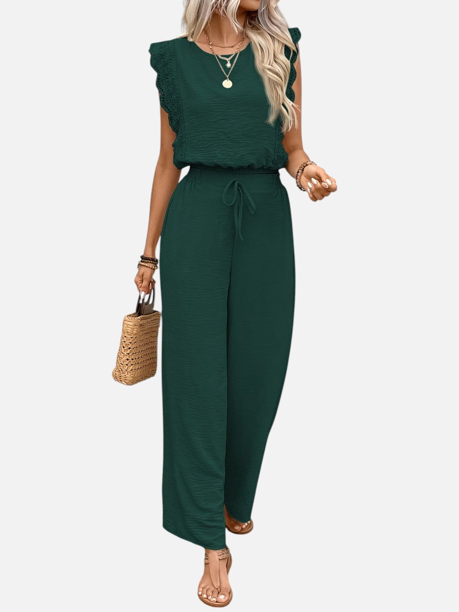 Women’s Two Piece Outfit Set – Relaxed Top & Wide Leg Trousers