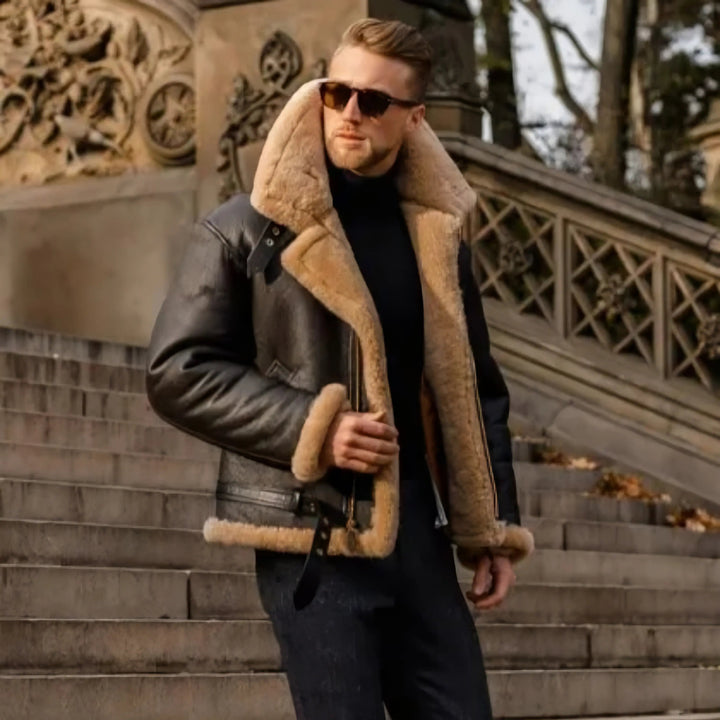 Valentino Sherpa-Lined Aviator Jacket