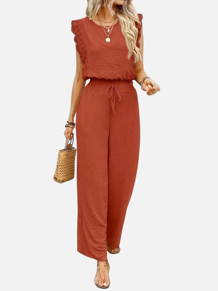 Women’s Two Piece Outfit Set – Relaxed Top & Wide Leg Trousers