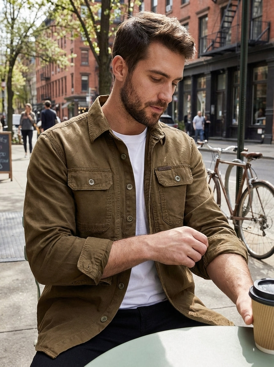 Wendell Shirt with Chest Pockets and Button Placket