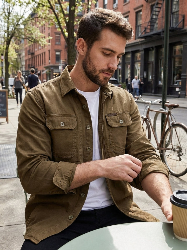 Wendell Shirt with Chest Pockets and Button Placket