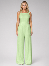 Women’s Jacquard Wide Leg Jumpsuit – Summer Occasion Style