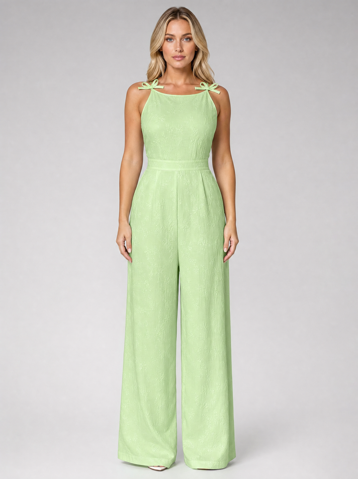 Women’s Jacquard Wide Leg Jumpsuit – Summer Occasion Style