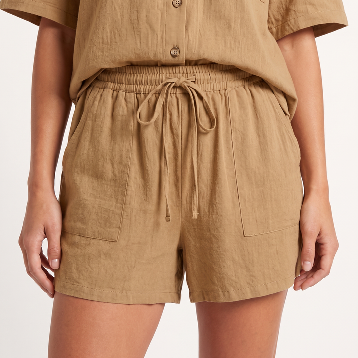 Maeve Women's Co-Ord Set – Shirt & Shorts Short-Sleeve Camp-Collar Two-Piece