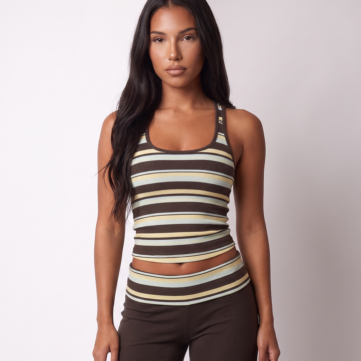 Maeve Women's Striped Co-Ord Set – Sleeveless Top & Wide-Leg Trousers