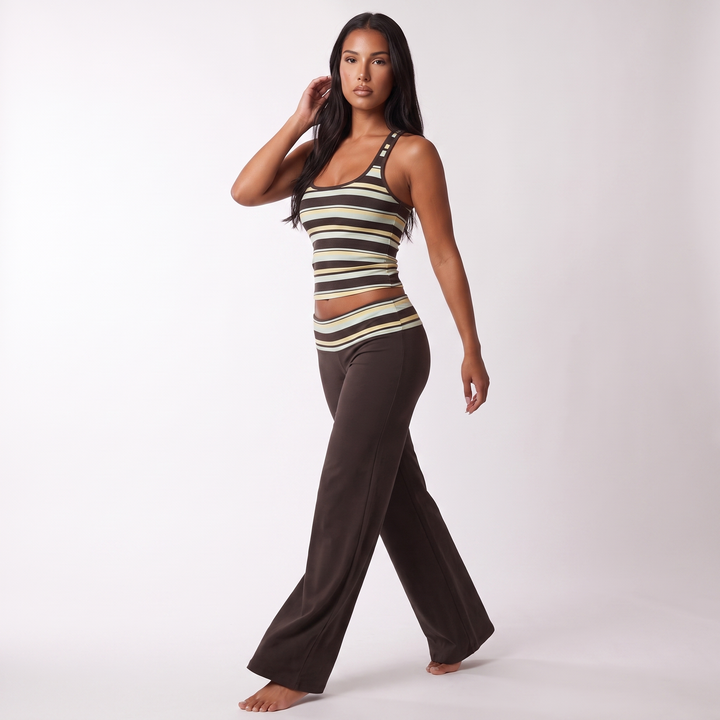Maeve Women's Striped Co-Ord Set – Sleeveless Top & Wide-Leg Trousers