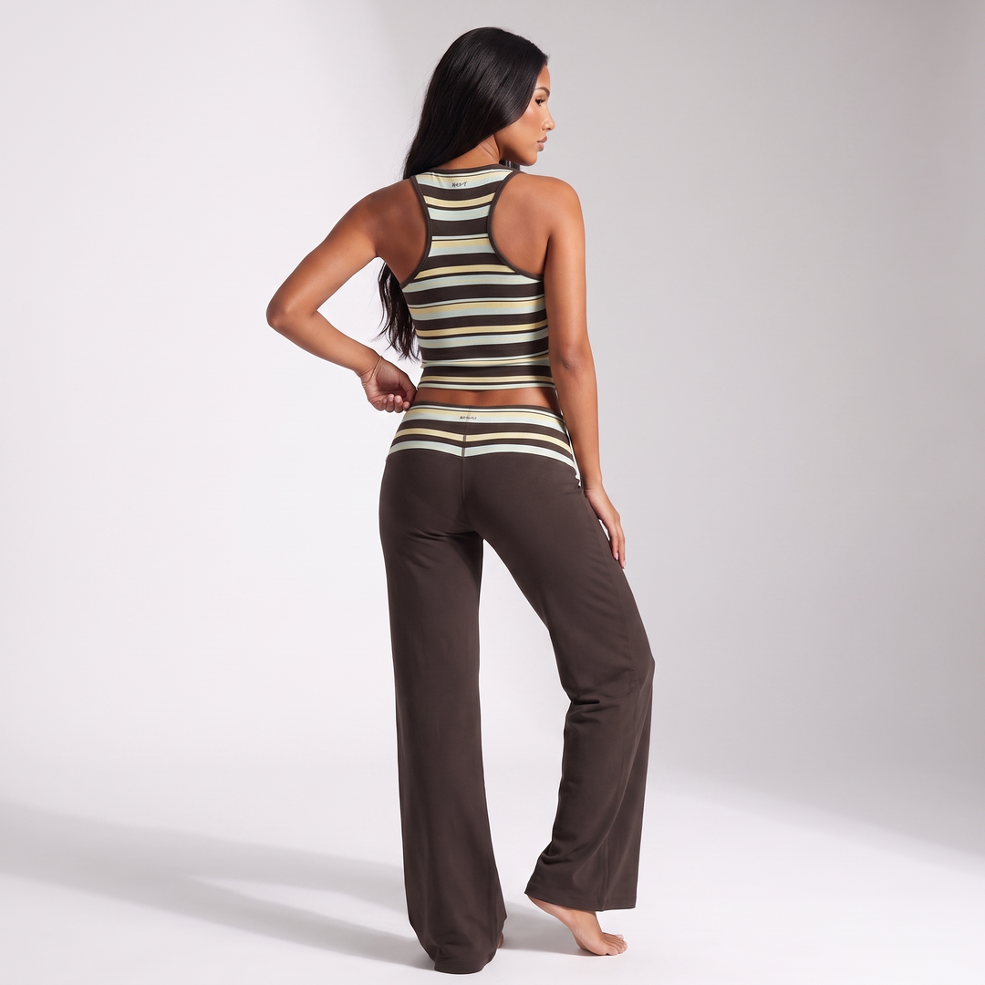 Maeve Women's Striped Co-Ord Set – Sleeveless Top & Wide-Leg Trousers