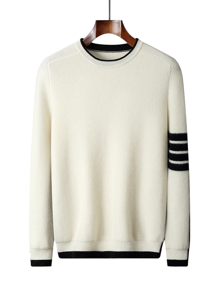 Contrast-Trim wool Crewneck