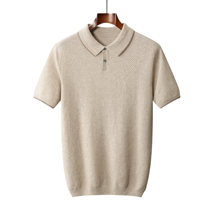 Écru Cachemire Wool Blend Polo