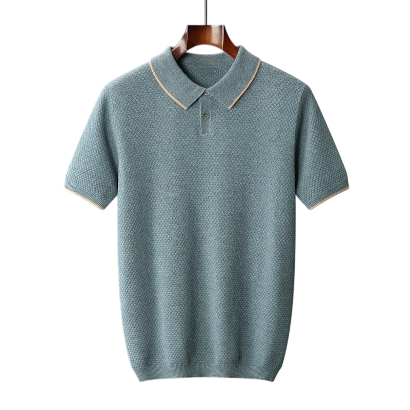 Écru Cachemire Wool Blend Polo