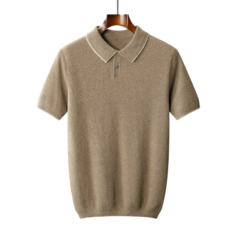 Écru Cachemire Wool Blend Polo