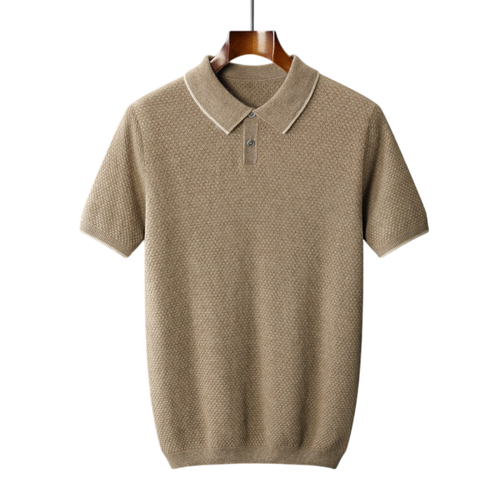 Écru Cachemire Wool Blend Polo