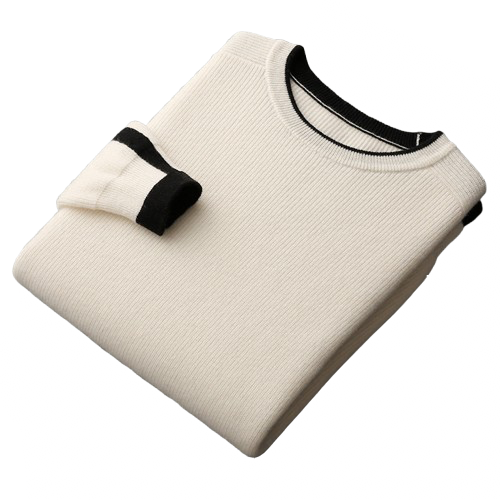 Contrast-Trim wool Crewneck