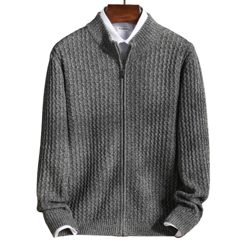 Textured Maison Wool Zip Jacket
