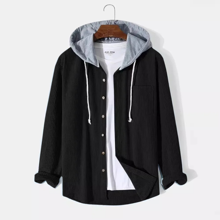 Bordeaux Hooded Cord Sweater