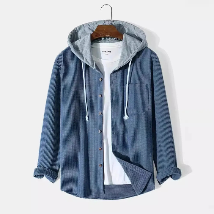 Bordeaux Hooded Cord Sweater