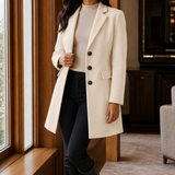 Valencia Tailored Coat - Creamy white