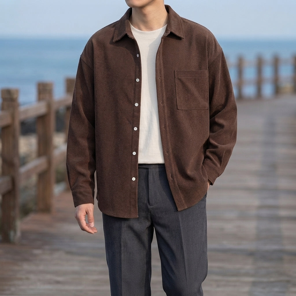 Mason Corduroy Shirt - Coffee Brown
