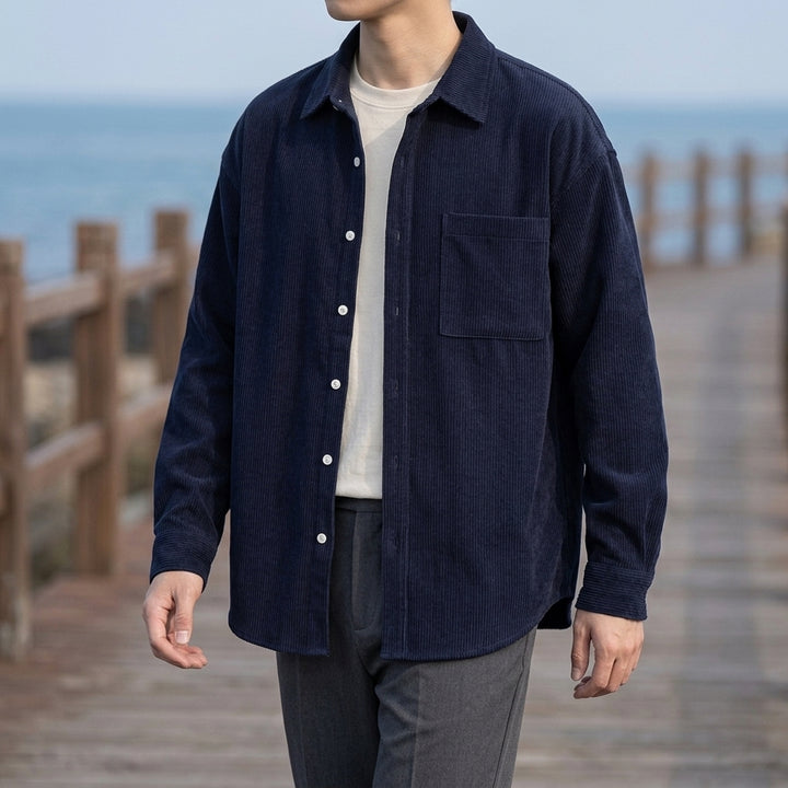 Mason Corduroy Shirt - Navy Blue