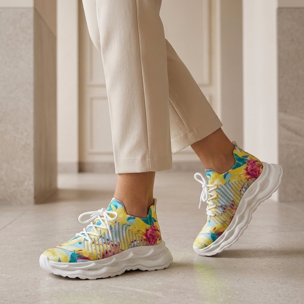 Moretti Knit Platform Sneakers - Lzt7188a1-y