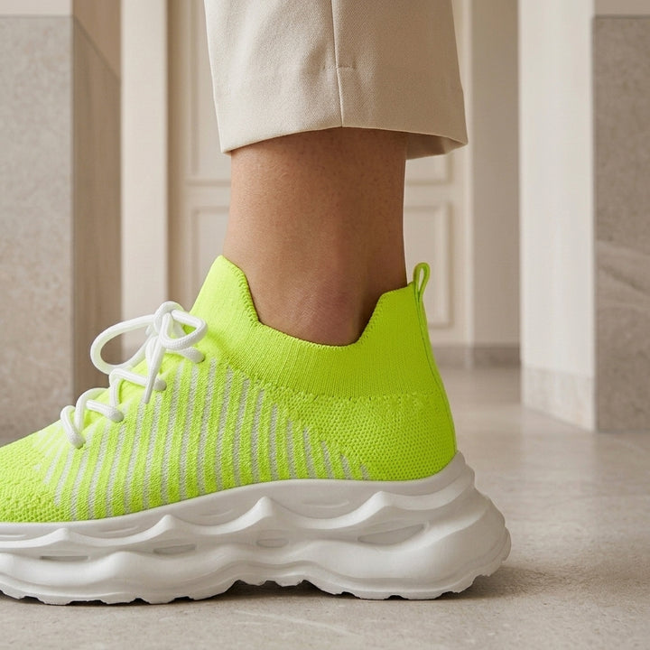 Moretti Knit Platform Sneakers - Lead Product Detail