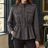 Junia-Louise Plaid Jacket - Plaid Gray