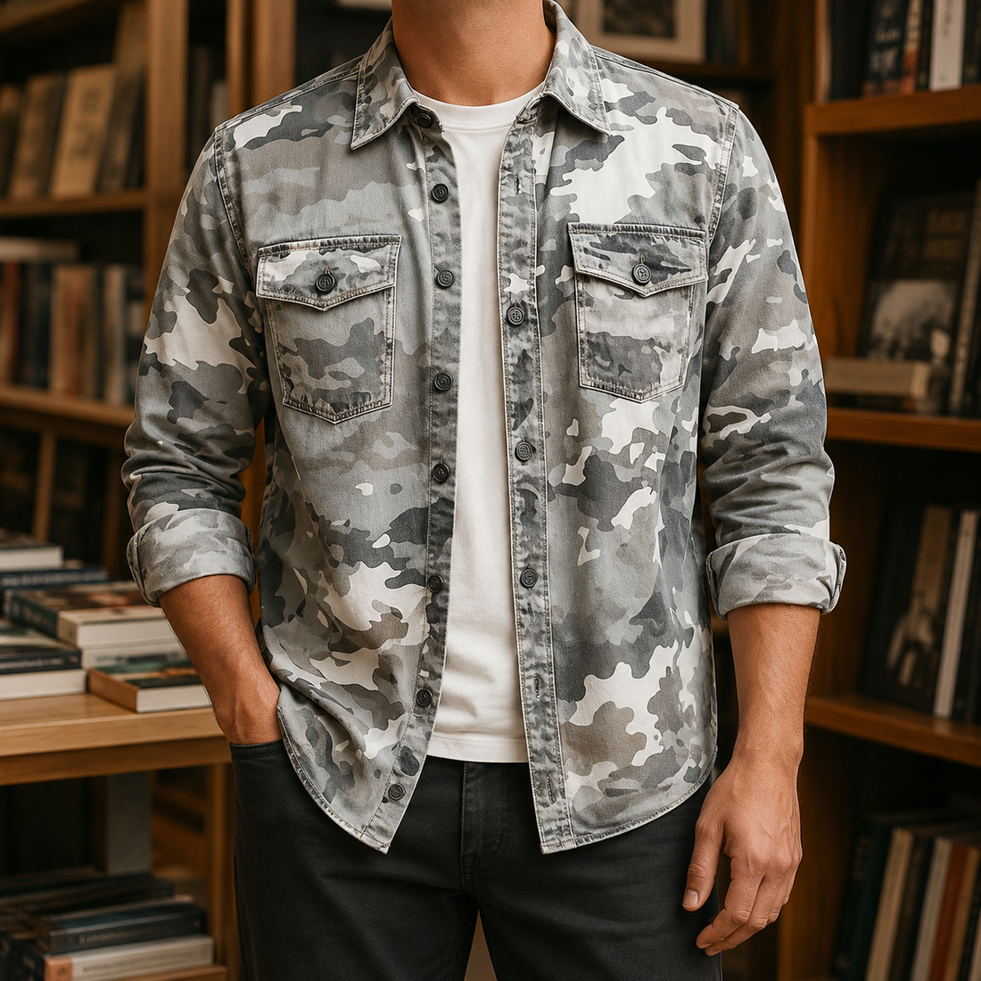 Kieran Camo Jacket - Gray