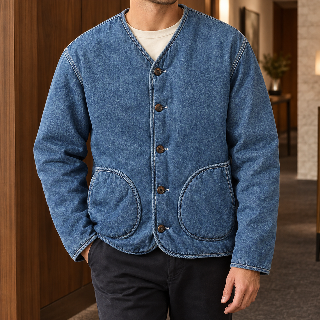 Romano Washed Denim Jacket - Blue