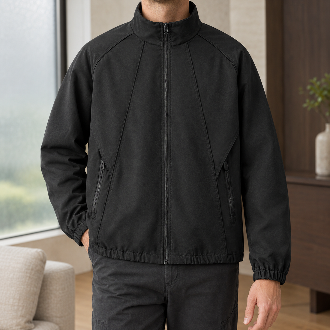 Simon Zip Jacket - Black