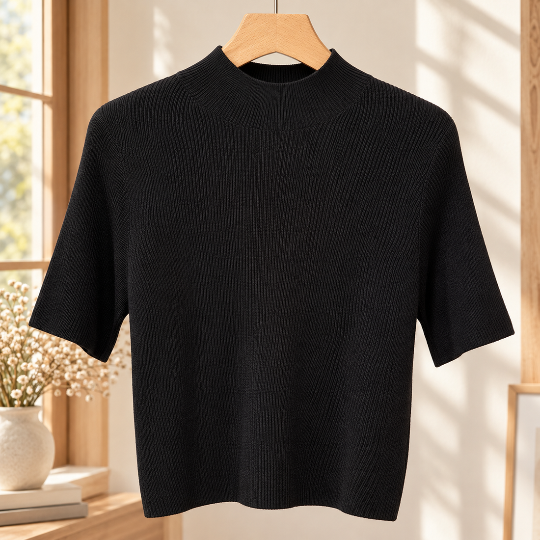 Quinn Mock Neck Top - Black