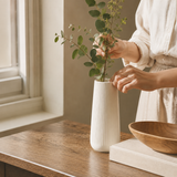 Amberley Ribbed Ceramic Vase - Styled Room Scene