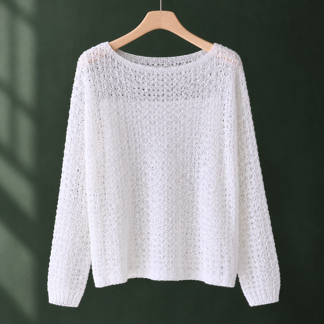 Lara-Jade Openwork Sweater - White