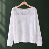 Lara-Jade Openwork Sweater - White