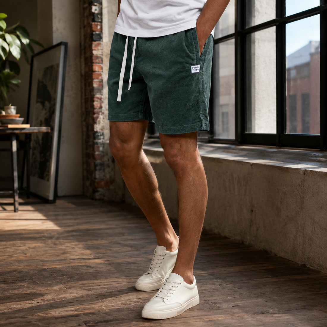 Caleb Slim Shorts - Dark Green