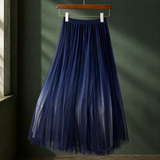 Adrienne Pleated Skirt - Blue