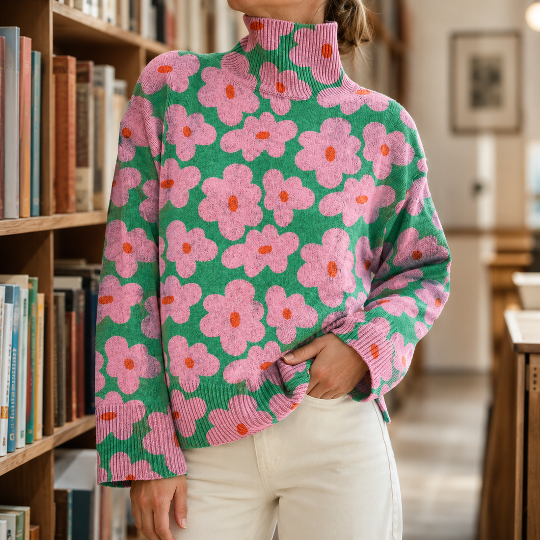 Mireille-Jane Floral Sweater - Flower Pattern