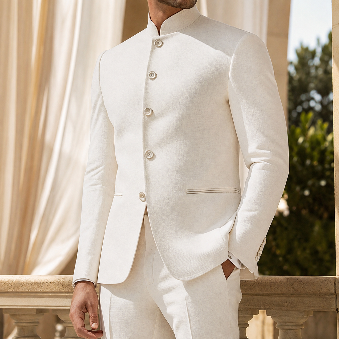 Vaughn Nehru Jacket - White