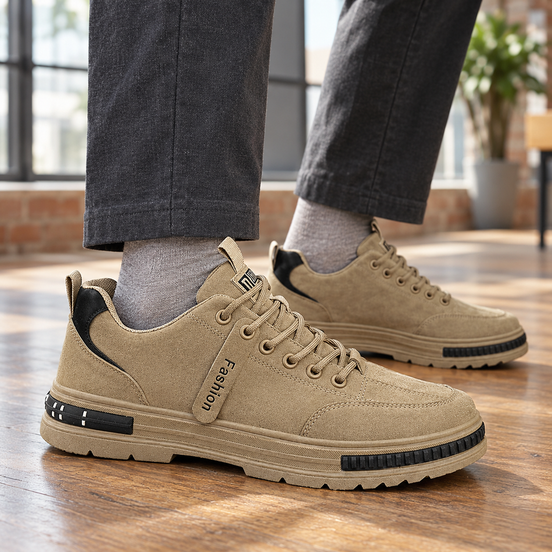 Marinelli-Monza Platform Sneakers - Khaki