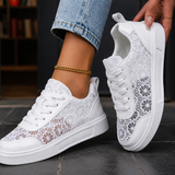 Piras Floral Lace Sneakers - White