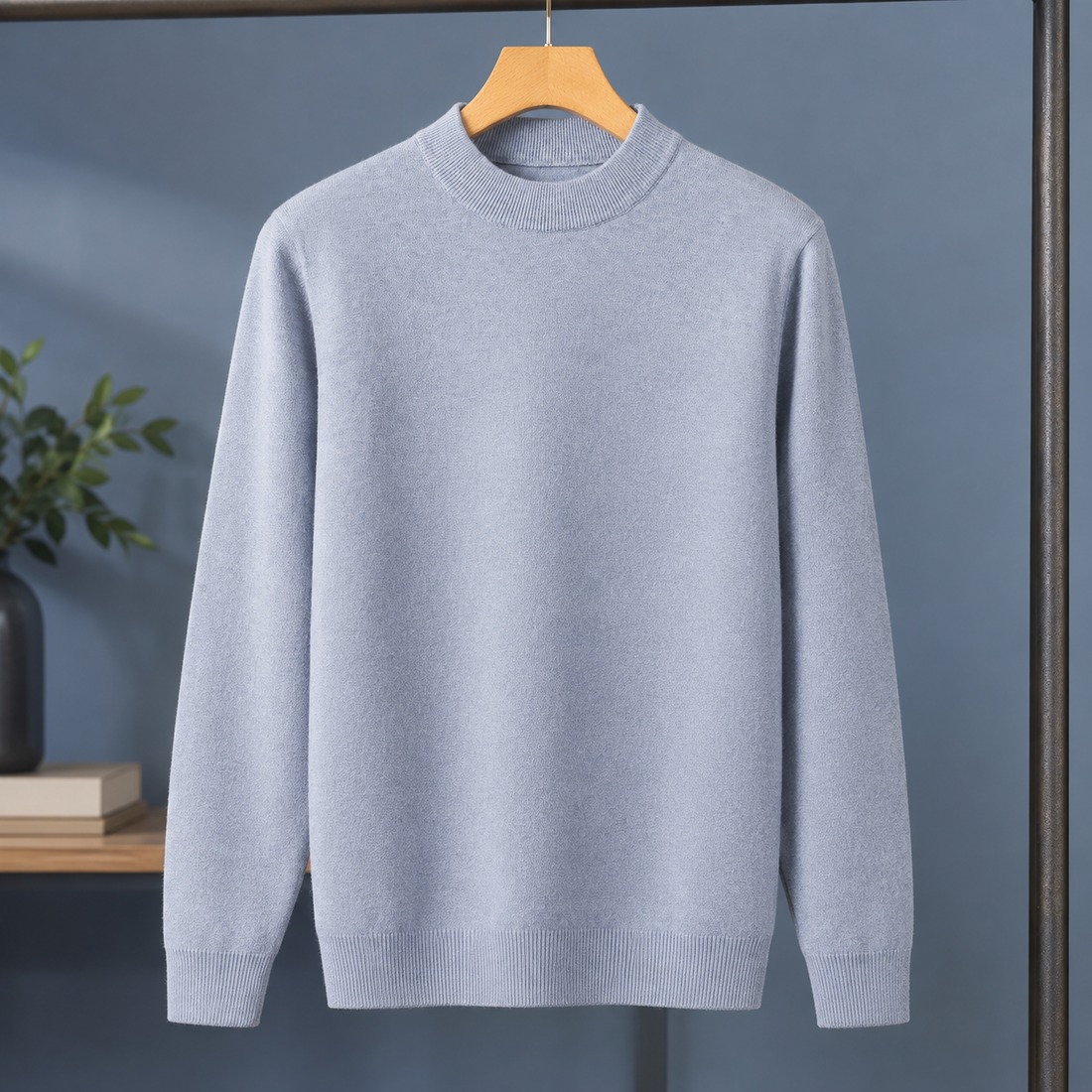 Valentin Mock Neck Sweater - Light Gray