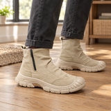 Zabarella-Lago Side Zip Boots - Khaki