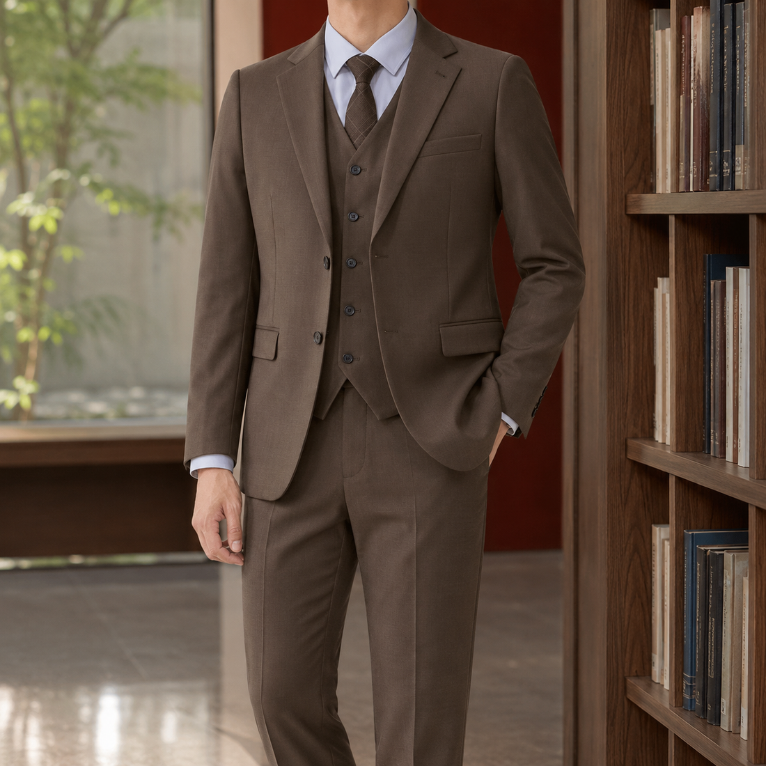 Theodric Tailored Suit - Brown