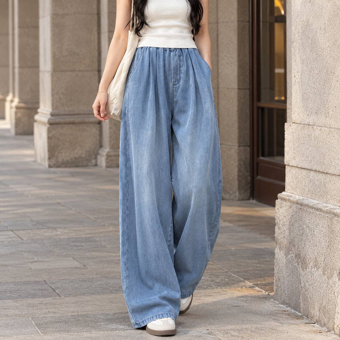 Joelle-Jane Wide Leg Pants - Retro Blue
