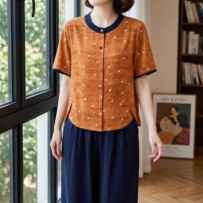 Sofia Contrast Trim Top