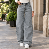 Wilhelmina-Hope Wide Leg Jeans - Gray