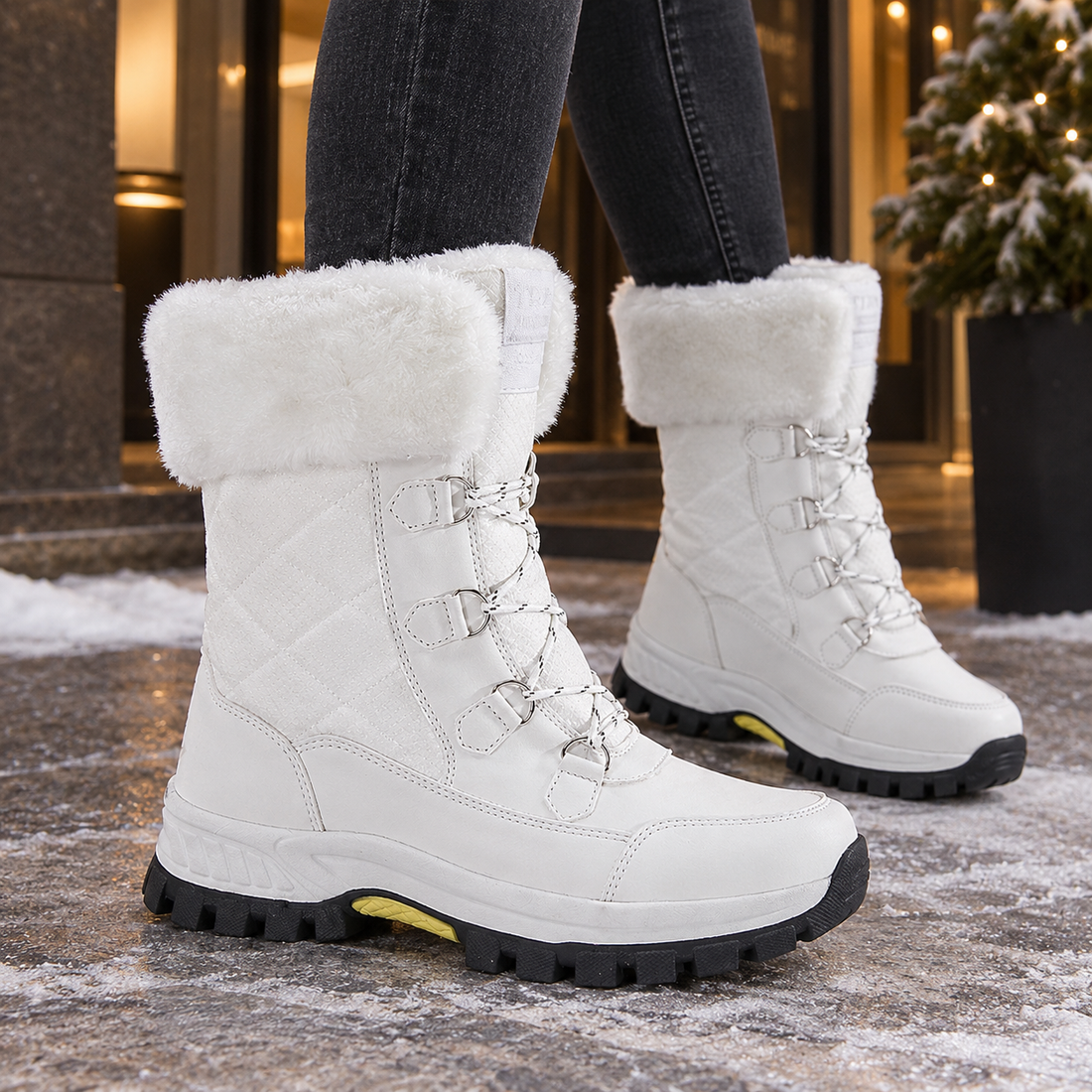 Nervesa-Lucca Fleece-Lined Boots - White