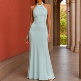 Odette-Rae Halter Maxi Dress - Blue Lagoon