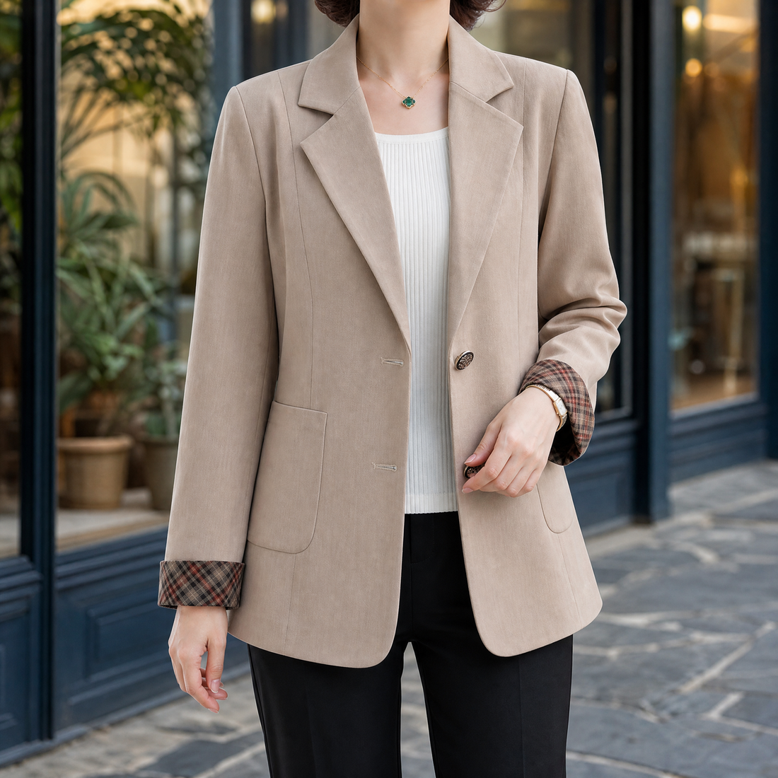 Danielle-Lane Tailored Blazer - Khaki
