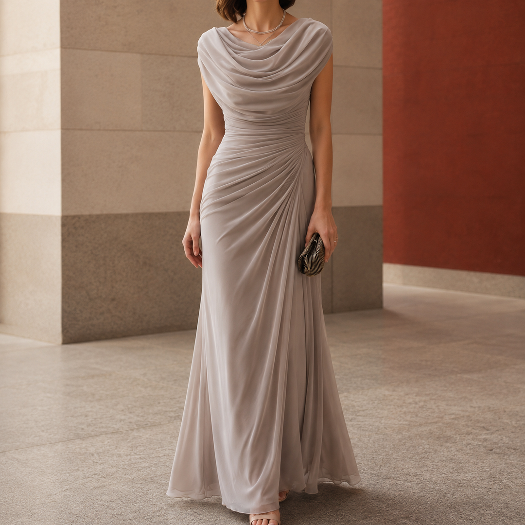 Sylvie-Skye Cowl Maxi Dress - Taupe
